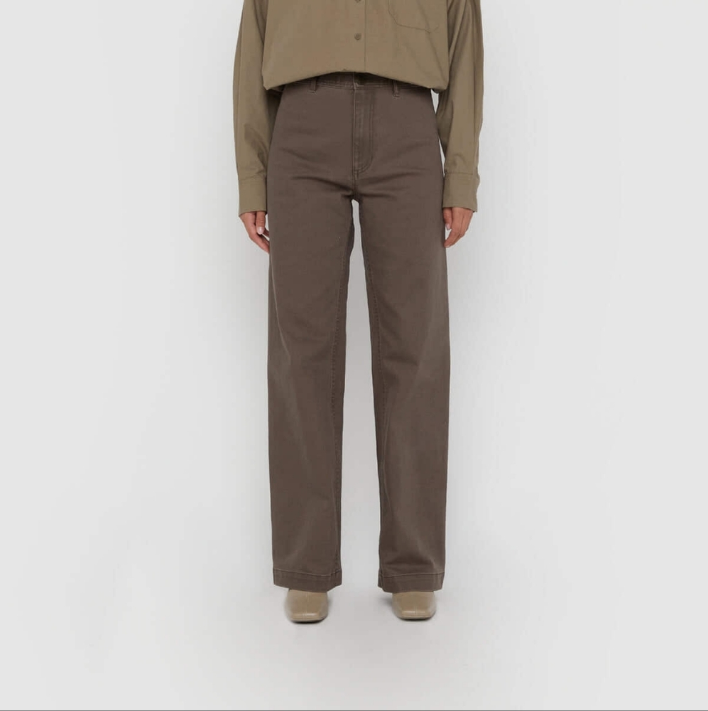 Oak + Fort STRAIGHT LEG TWILL PANT